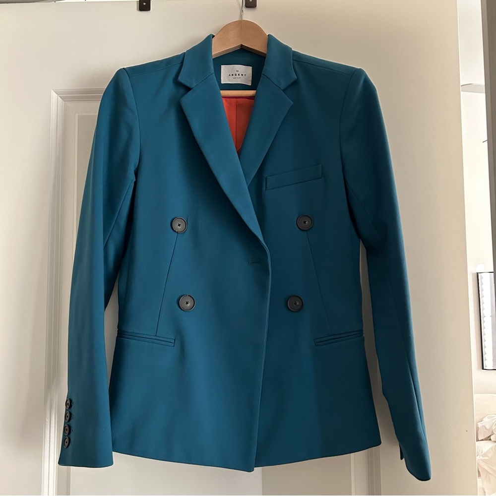 Argent Teal Crossover Blazer, size 10